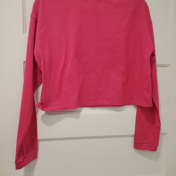 Hot Pink Undercover 🦄  Long Sleeve Crop Top Size Large - Picture 4 of 6